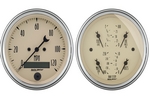 2 PC. GAUGE KIT, 3-3/8" QUAD & SPEEDOMETER, 240-33 Ω, ANTIQUE BEIGE